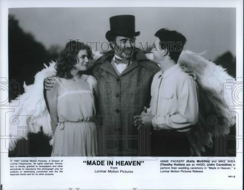 1987 Press Photo Kelly McGillis Timothy Hutton John Considine in Made in Heaven - Historic Images