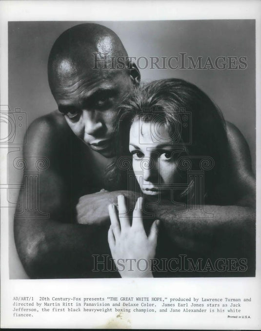 1971 Press Photo James Earl Jones & Jane Alexander in The Great White Hope - Historic Images