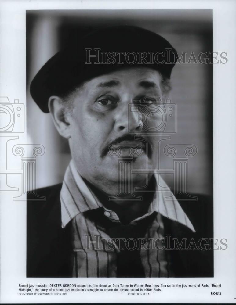 1987 Press Photo Jazz Musician Dexter Gordon makes film debut in Round Midnight - Historic Images