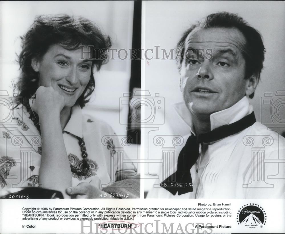 1986 Press Photo Meryl Streep and Jack Nicholas star in Heartburn - cvp10202 - Historic Images