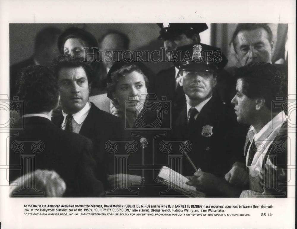 1991 Press Photo Robert De Niro and Annette Bening in Guilty By Suspicion - Historic Images