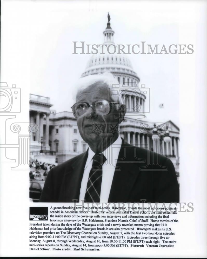 Press Photo Daniel Schorr Veteran Journalist on Watergate TV Special - cvp19478 - Historic Images