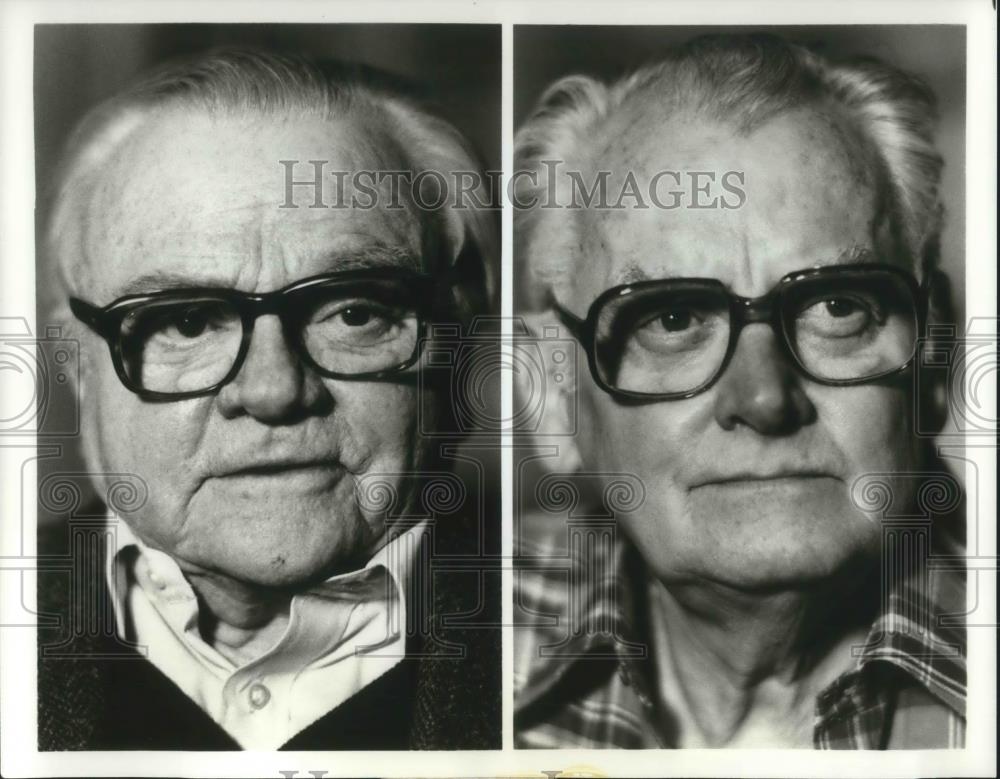 1984 Press Photo James Cagney and Art Carney in Terrible Joe Moran - Historic Images