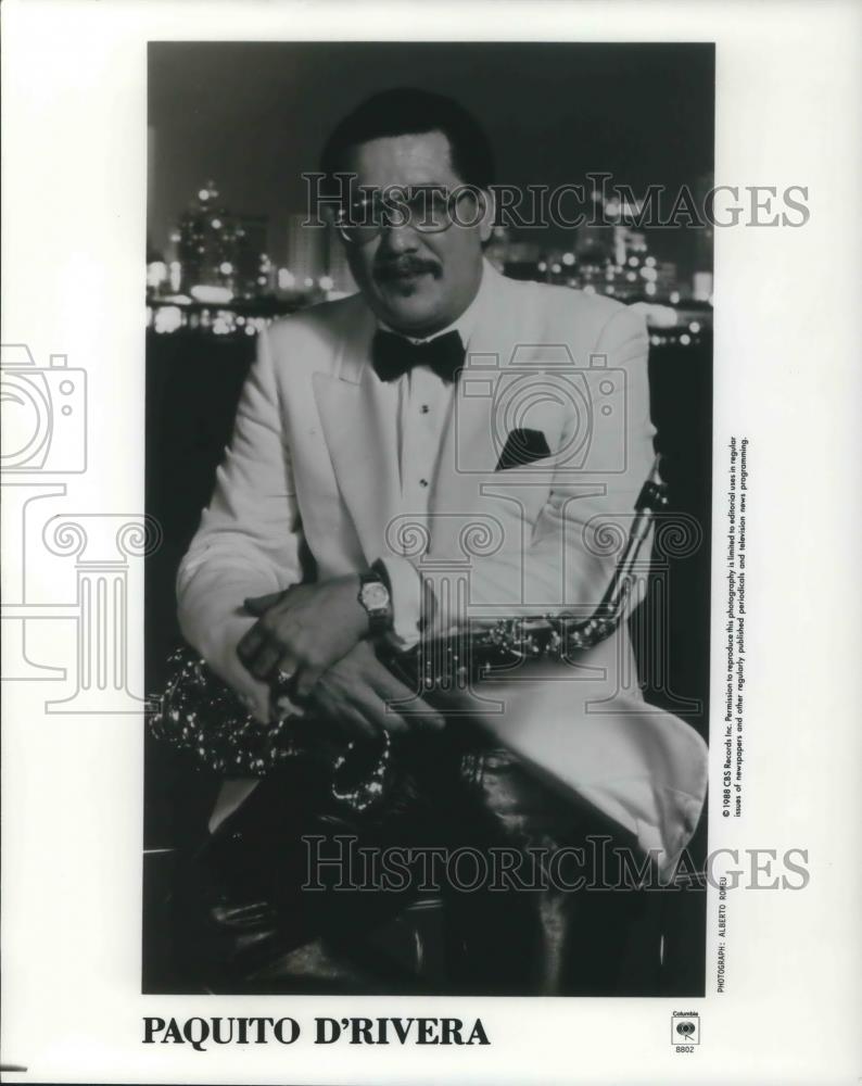 1988 Press Photo Paquito D&#39;Rivera, Latin Jazz Saxophone Player Clarinetist - Historic Images