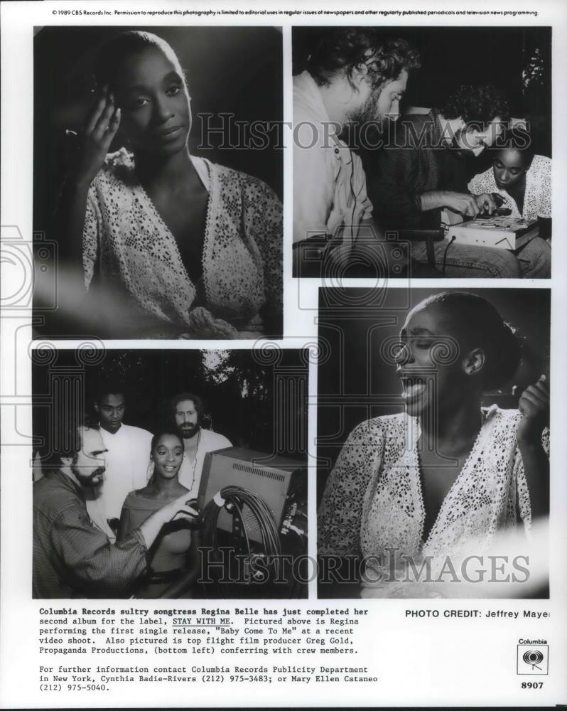 1989 Press Photo Regina Belle Jazz Singer Songwriter Greg Gold Film Producer - Historic Images
