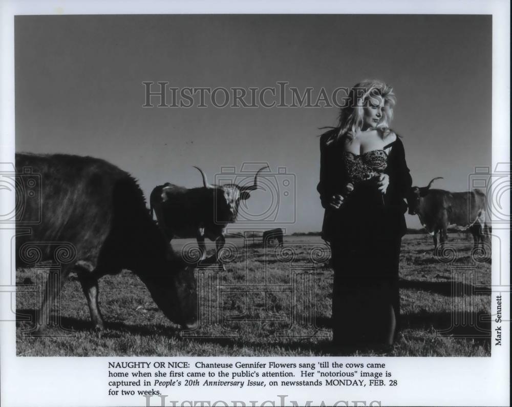 1994 Press Photo Chanteuse Gennifer Flowers on People&#39;s 20th Anniversary Issue - Historic Images