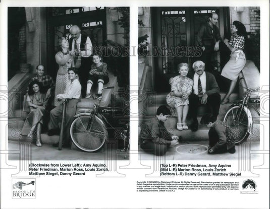 1990 Press Photo Danny Gerard, Matthew Siegel, Louis Zorich in Brooklyn Bridge - Historic Images