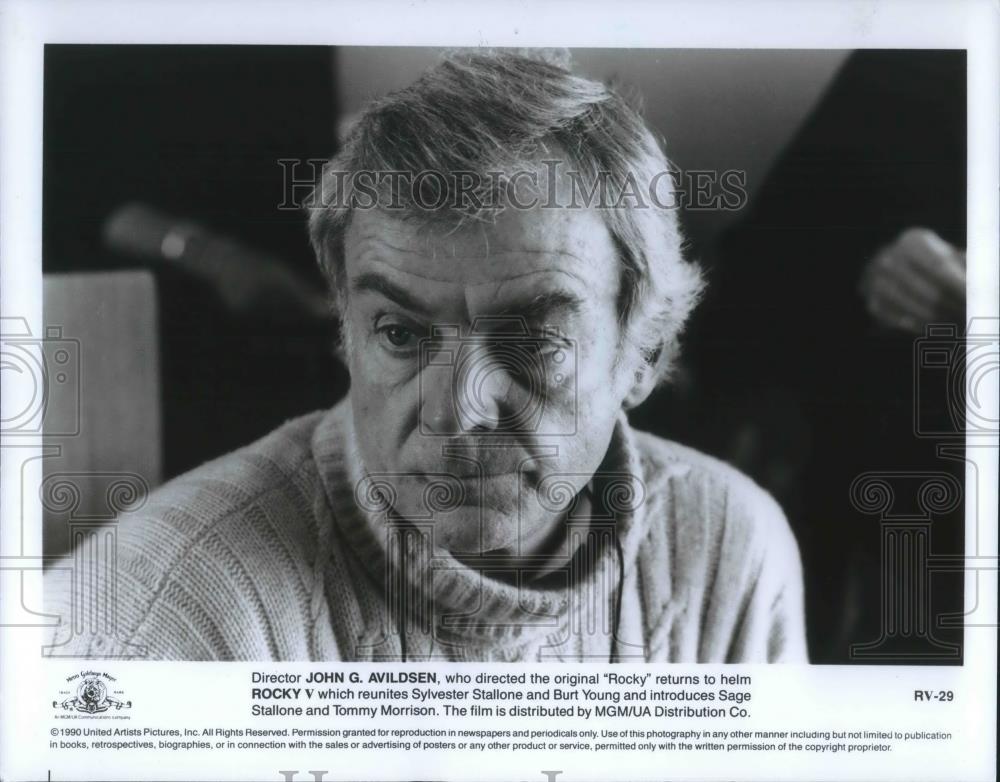 1990 Press Photo Director John Avildsen of Rocky V - cvp13533 - Historic Images