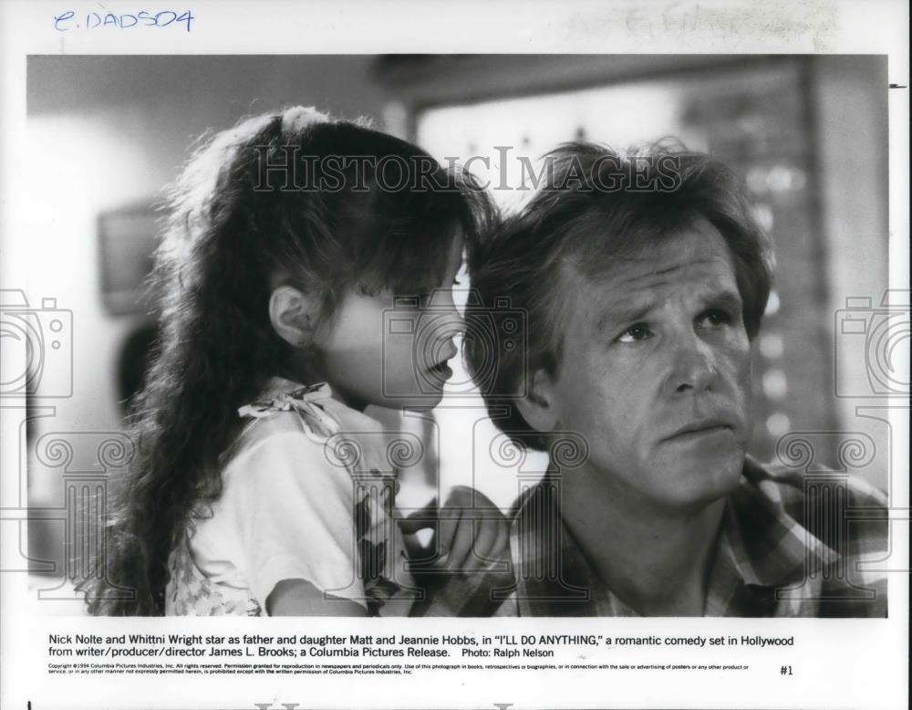 1994 Press Photo Nick Nolte and Whittni Wright in I&#39;ll do Anything - cvp19127 - Historic Images