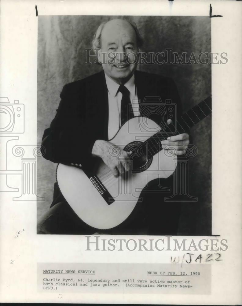 1990 Press Photo Charlie Byrd Jazz Guitarist - cvp07924 - Historic Images