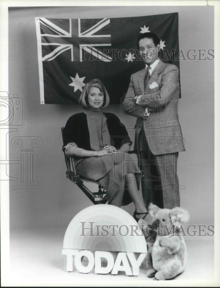 1987 Press Photo Bryant Gumbel and Jane Pauley co-anchors Today NBC News Program - Historic Images