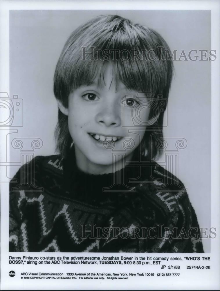 1988 Press Photo Danny Pintauro as Jonathan Bower on Who&#39;s the Boss tv sitcom - Historic Images