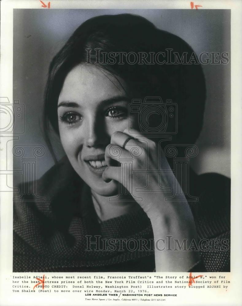 1976 Press Photo Isabelle Adjani in The Story of Adele H - cvp08585 - Historic Images