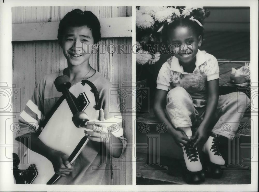 1986 Press Photo Ke Huy Quan &amp; Natasha Bobo in Together We Stand - cvp10408 - Historic Images