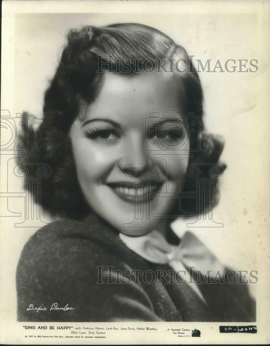 1937 Press Photo Dixie Dunbar in Sing and Be Happy - cvp03419 - Historic Images