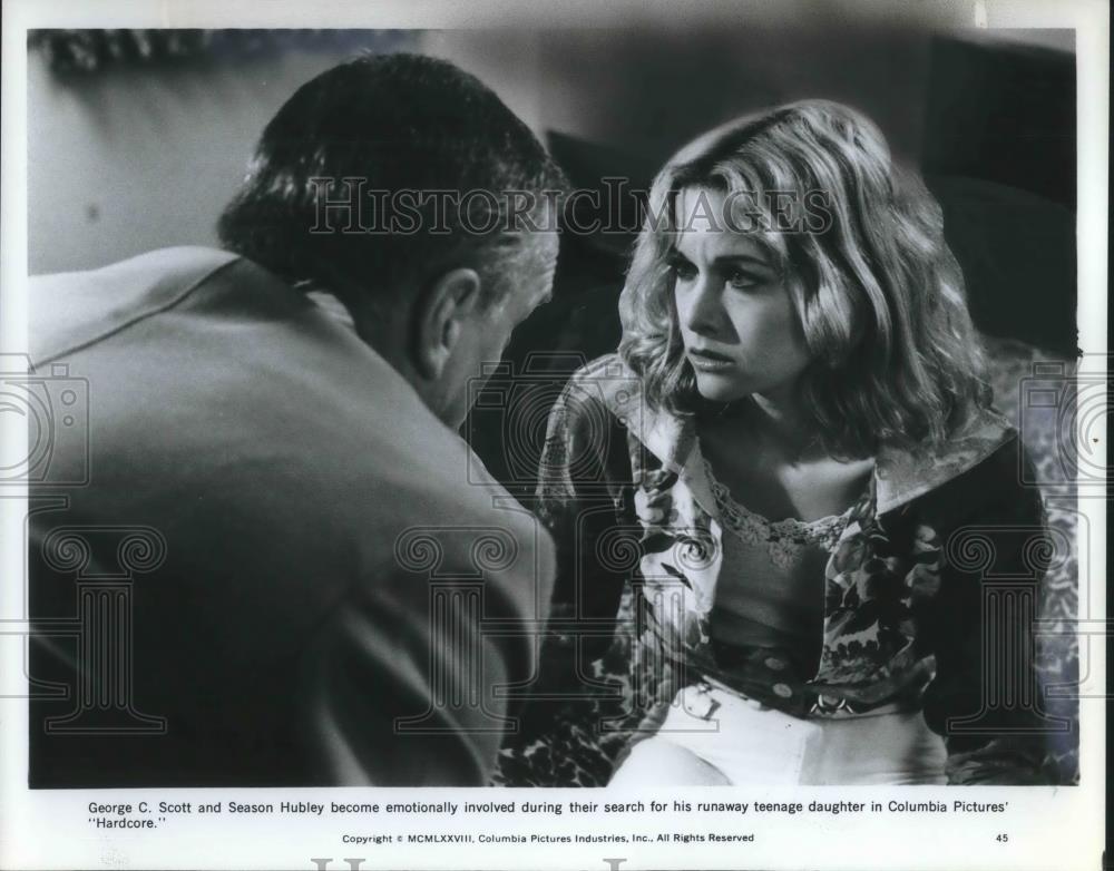 1979 Press Photo George C. Scott and Season Hubley in Hardcore - cvp09163 - Historic Images