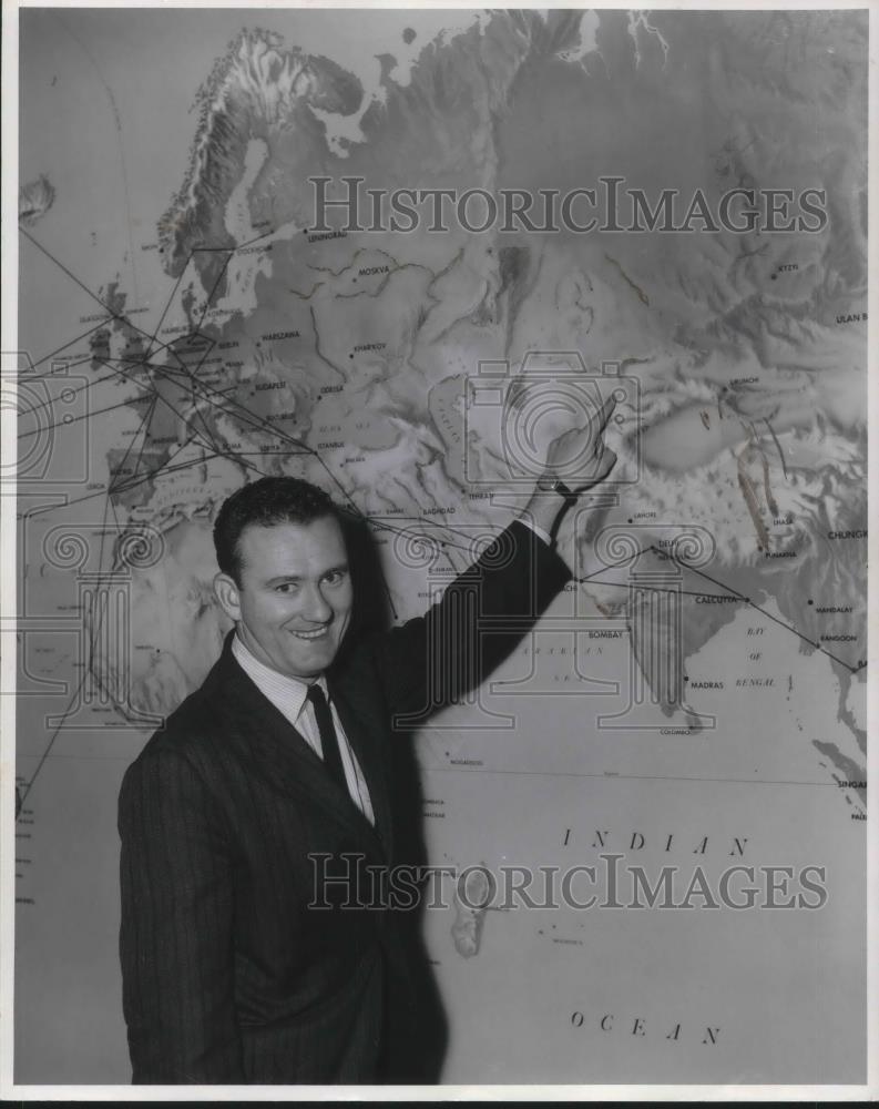 1958 Press Photo Ken Armstrong WJW-TV News Reporter Cleveland - cvp02610 - Historic Images