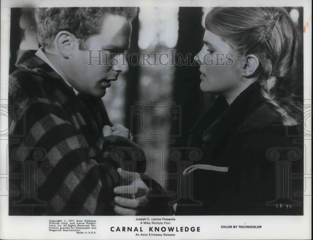 1971 Press Photo Arthur Garfunkel & Candice Bergen in Carnal Knowledge - Historic Images