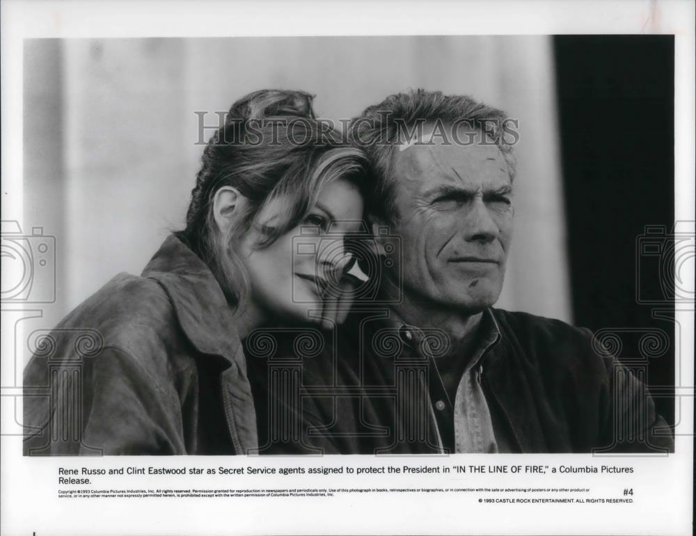 1994 Press Photo Rene Russo and Clint Eastwood star in In the Line of Fire - Historic Images