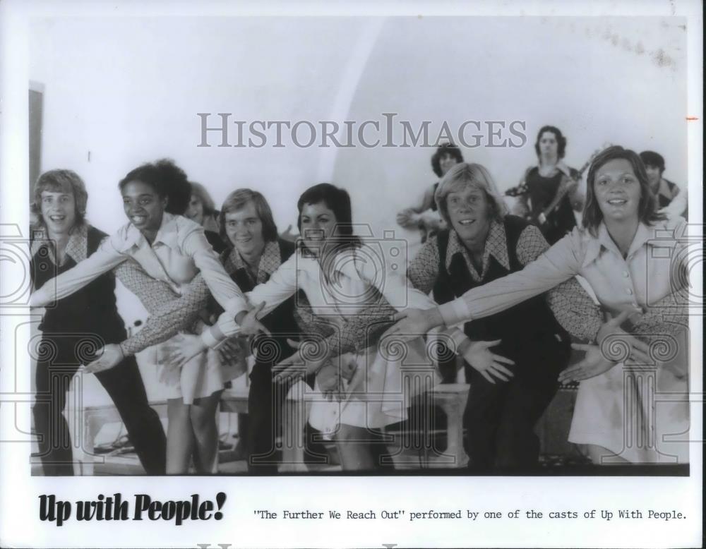 1974 Press Photo Cast of Up With People performing The Further We Reach Out - Historic Images
