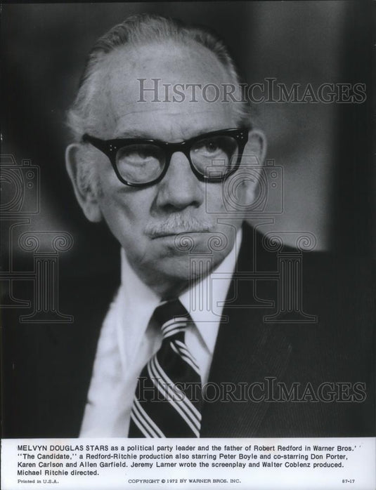 1978 Press Photo Melvyn Douglas in The Candidate - cvp03812 - Historic Images