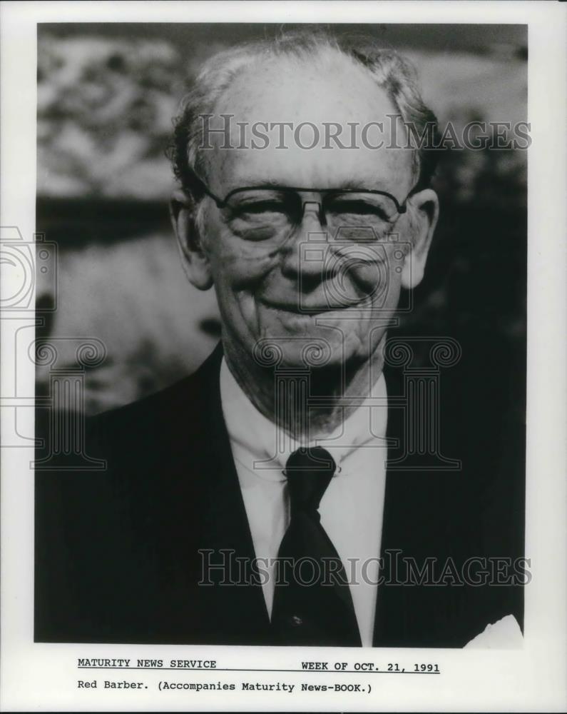 1991 Press Photo Red Barber Sports Radio Commentator - cvp14895 - Historic Images