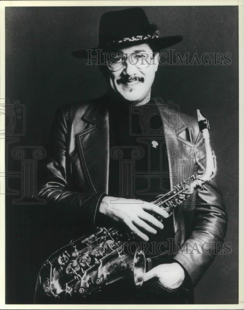 1987 Press Photo Paquito D&#39;Rivera Latin Jazz Saxophone Player Clarinetist - Historic Images