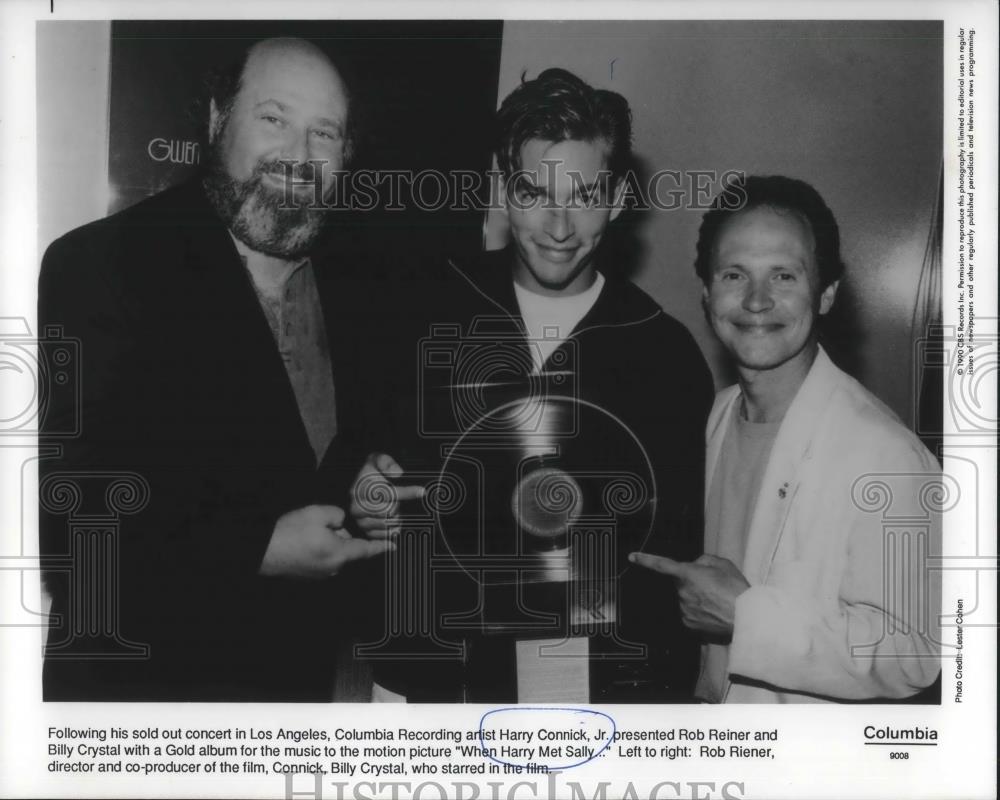 1990 Press Photo Rob Reiner Harry Connick Jr. and Billy Crystal Los Angeles - Historic Images