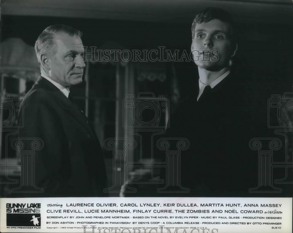 1966 Press Photo Laurence Olivier and Keir Dullea in Bunny Lake is Missing - Historic Images