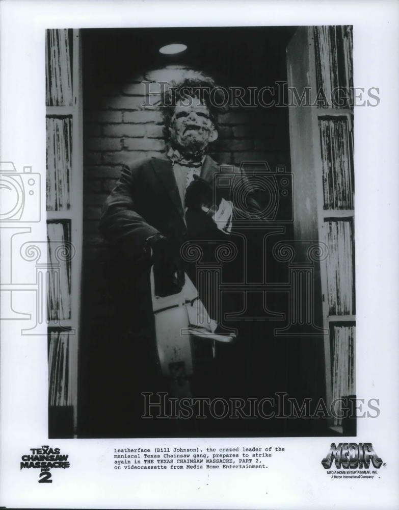 1986 Press Photo Bill Johnson in The Texas Chainsaw Massacre II - cvp09580 - Historic Images