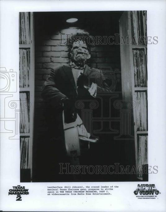 1986 Press Photo Bill Johnson in The Texas Chainsaw Massacre II - cvp09580 - Historic Images