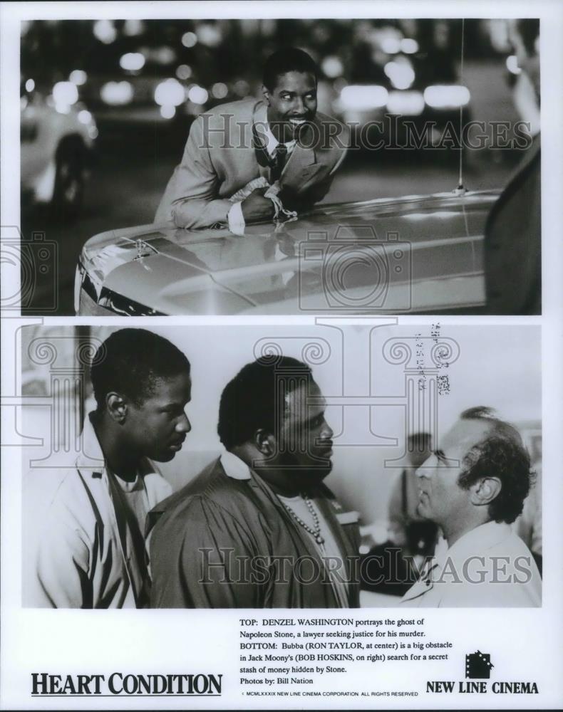 1990 Press Photo Denzel Washington &amp; Ron Taylor in Heart Condition - cvp10578 - Historic Images