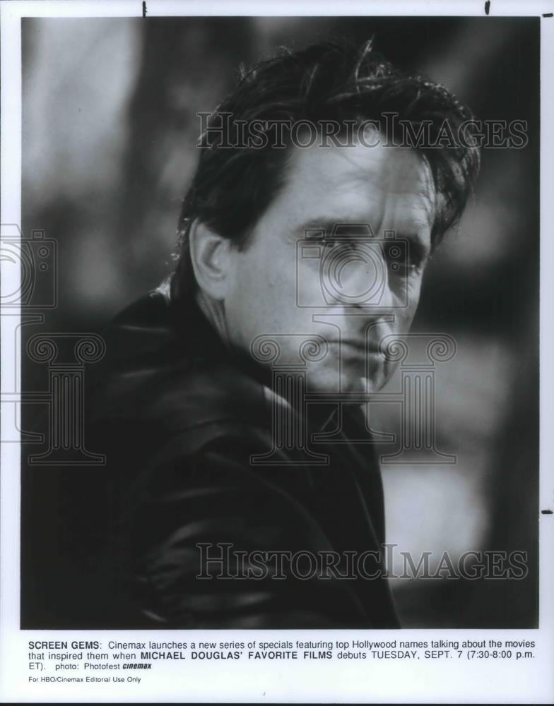 1993 Press Photo Michael Douglas Favorite Films Special on Cinemax - cvp03823 - Historic Images