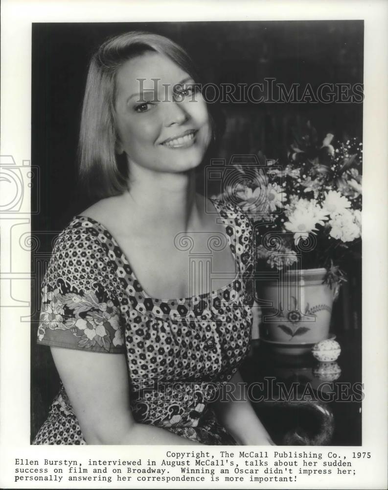 1975 Press Photo Ellen Burstyn Actress interview with McCall&#39;s - cvp07084 - Historic Images