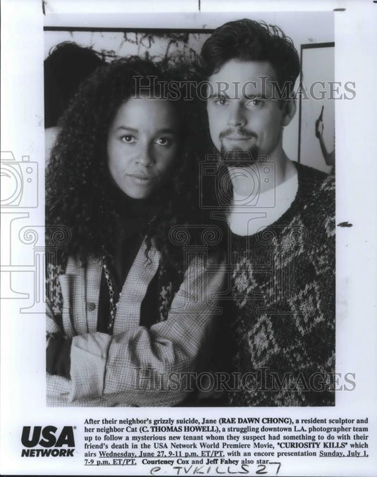 1991 Press Photo Rae Dawn Chong and C. Thomas Howell in Curiosity Kills - Historic Images