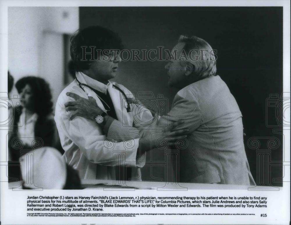 1987 Press Photo Jordan Christopher Jack Lemmon in Blake Edwards&#39; That&#39;s Life! - Historic Images