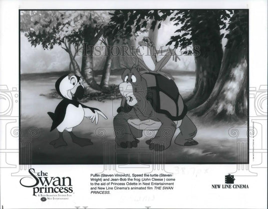 1994 Press Photo Puffin and Speed the Turtle in The Swan Princess Animated Movie - Historic Images