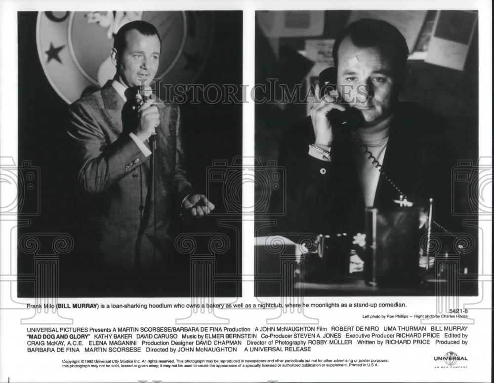 1994 Press Photo Bill Murray stars as Frank Milo in Mad Dog and Glory - Historic Images