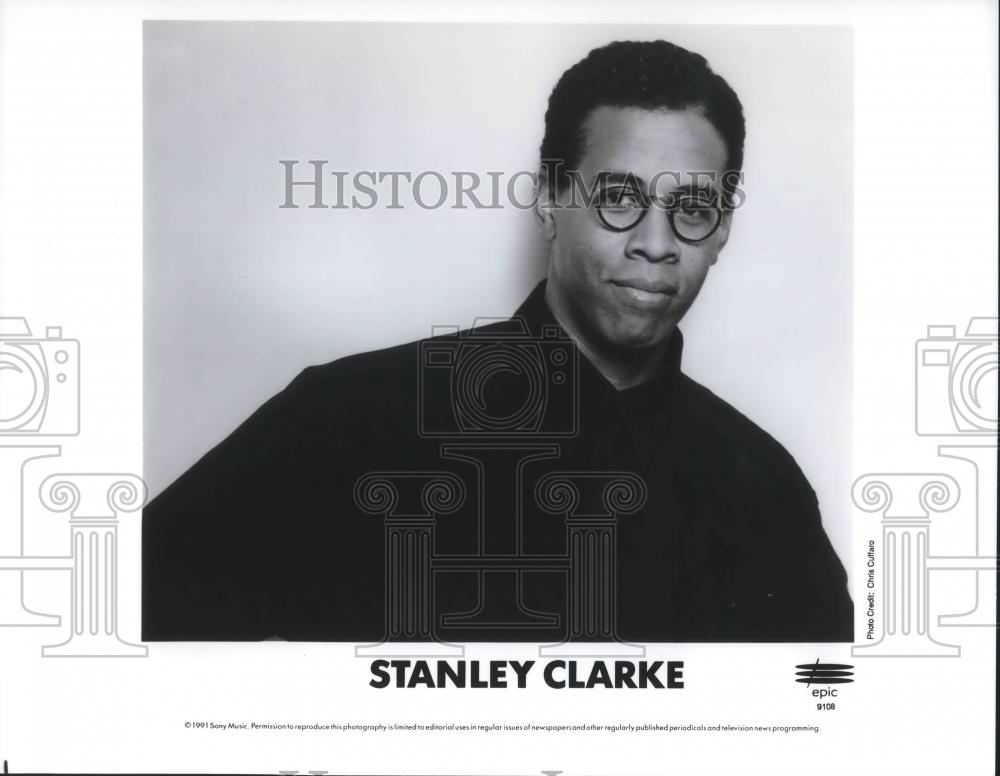 1991 Press Photo Stanley Clarke Jazz Funk Double Bassist Musician Composer - Historic Images