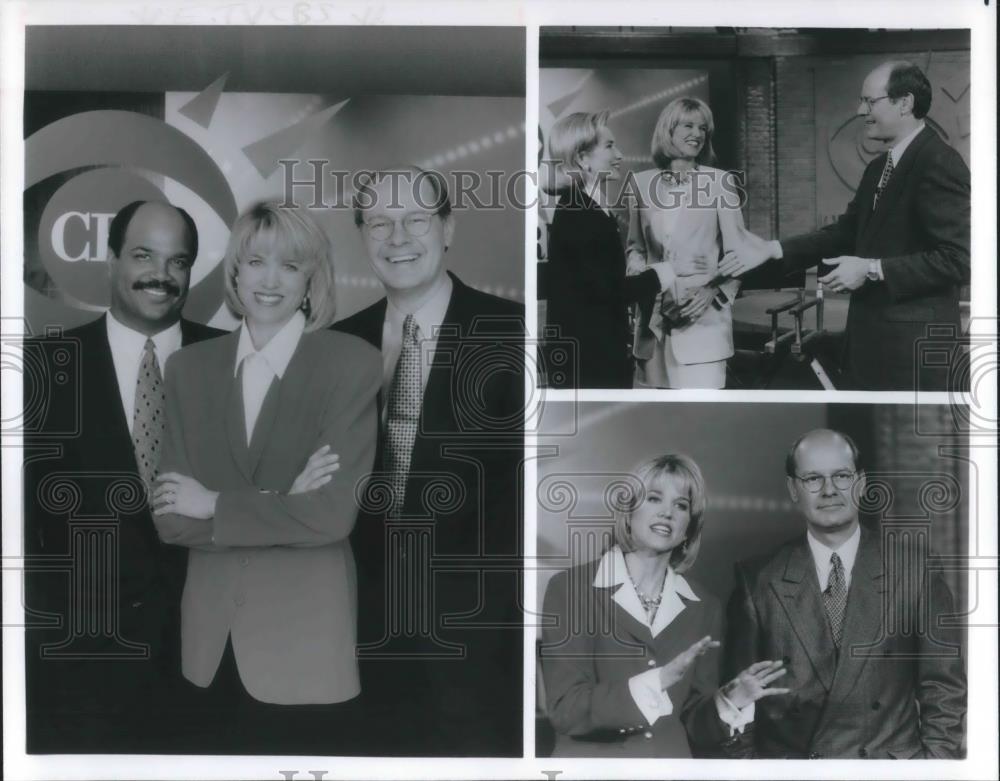 1995 Press Photo Paula Zahn Harry Smith Mark McEwen and Hilary Clinton - Historic Images