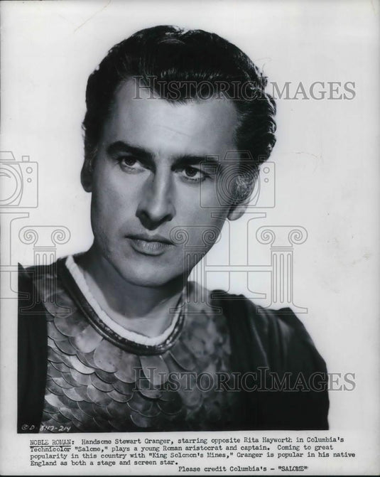 1953 Press Photo Stewart Granger, starring opposite Rita Hayworth in Salome - Historic Images