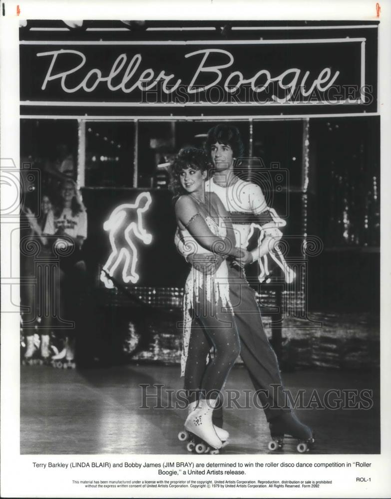 1979 Press Photo Linda Blair and Jim Bray in Roller Boogie - cvp05470 - Historic Images