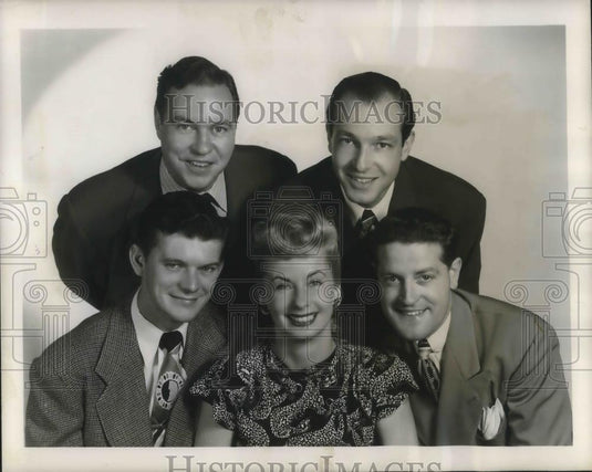 1947 Press Photo Clyde Sechler Daisy Bernier Ray Saxe Mac Perrin Jack Best - Historic Images