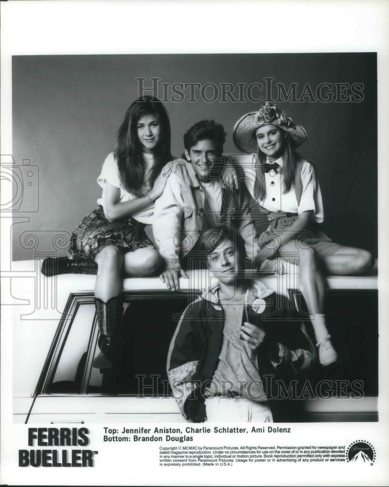 1986 Press Photo Jennifer Anniston, Charlie Schlatter in Ferris Beuller - Historic Images