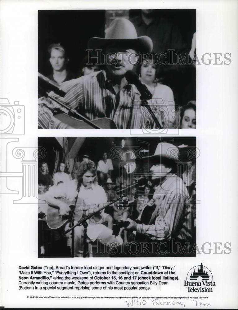 1994 Press Photo David Gates and Billy Dean on Countdown at the Neon Armadillo - Historic Images