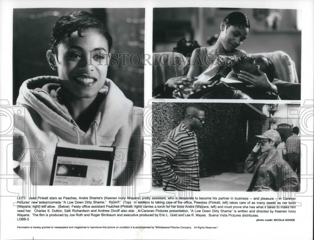 1995 Press Photo Jada Pinkett &amp; Keenen Ivory Wayans in A Low Down Dirty Shame - Historic Images