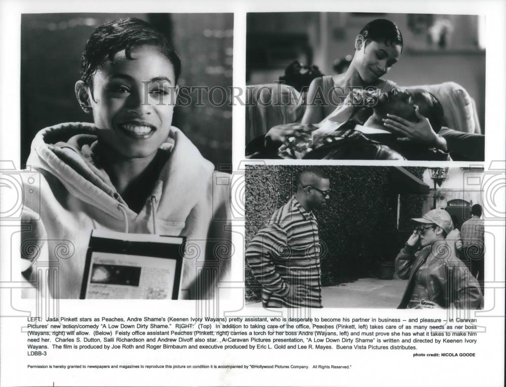 1995 Press Photo Jada Pinkett & Keenen Ivory Wayans in A Low Down Dirty Shame - Historic Images