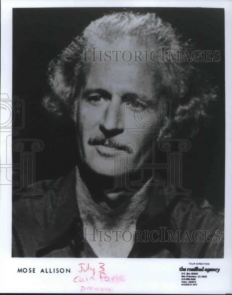 1987 Press Photo Mose Allison Jazz Blues Pianist Singer - cvp08071 - Historic Images