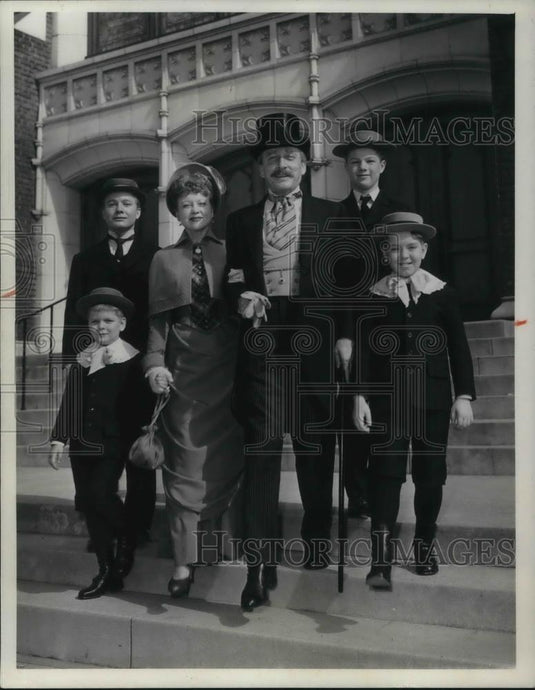 1954 Press Photo Harvey Grant Lurene Tuttle Leon Ames Malcolm Cassell - Historic Images