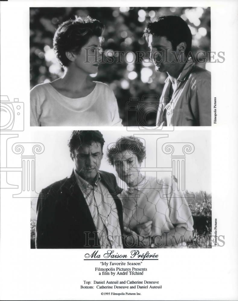 1996 Press Photo Daniel Auteuil and Catherine Deneuve in My Favorite Season - Historic Images